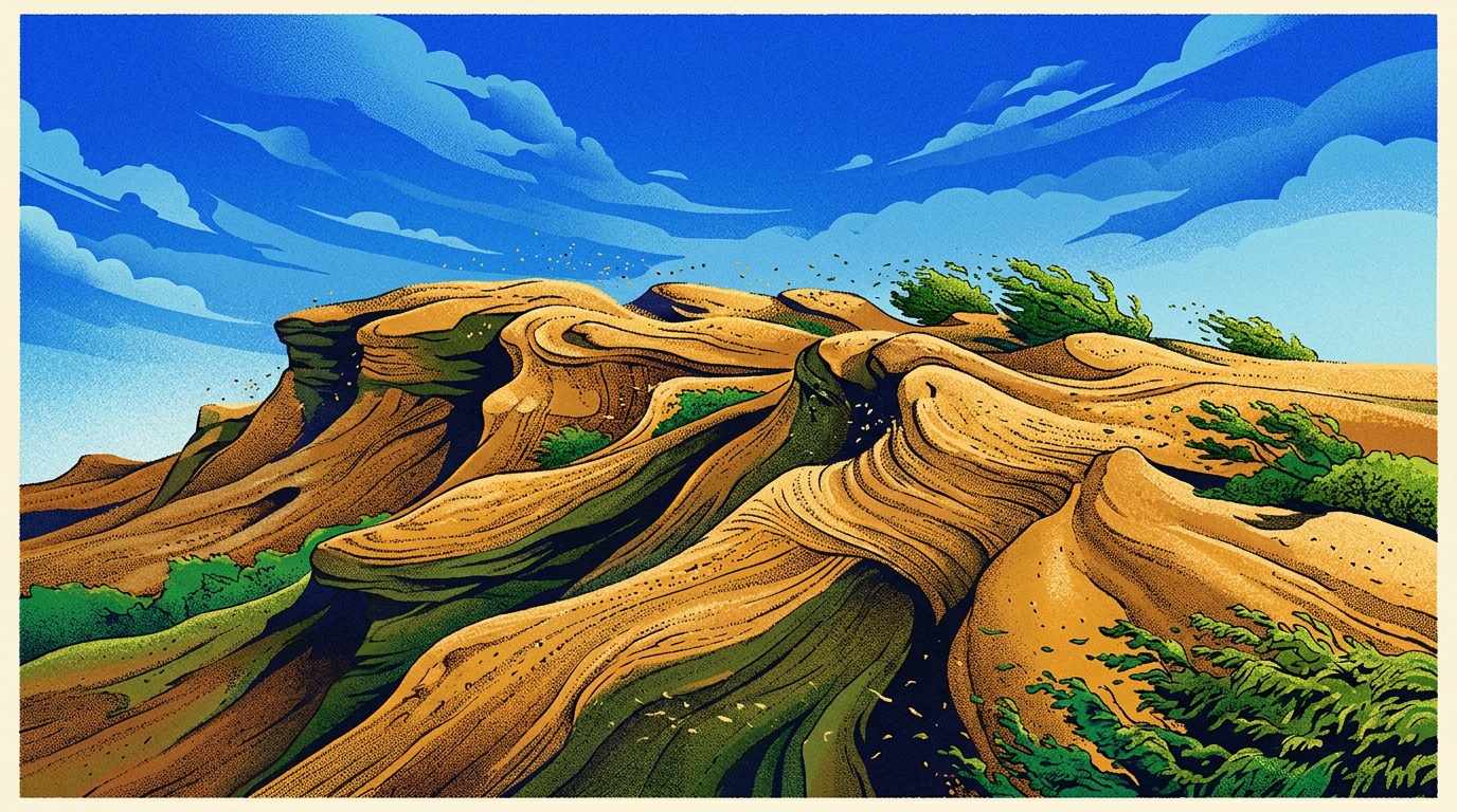 Illustrated artwork for Gora Zborow, Poland, microsounds on rock
